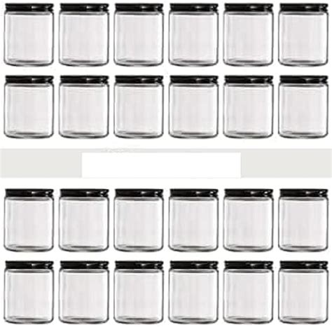 Buy Ezalla 200 ml Glass Jars with Metal Lids, Clear Round Candle Making ...