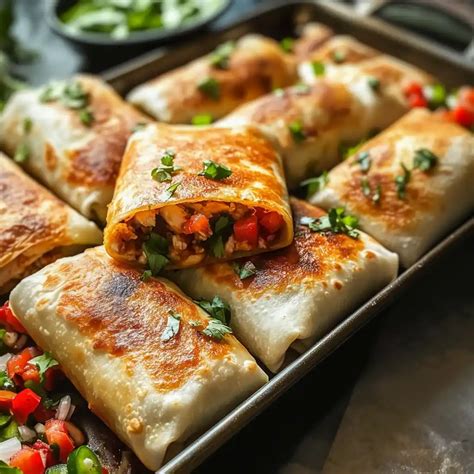 Sheet Pan Baked Chicken Chimichangas (Crispy & Flavorful!)