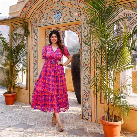 Serena Pink Floral Maxi Dress