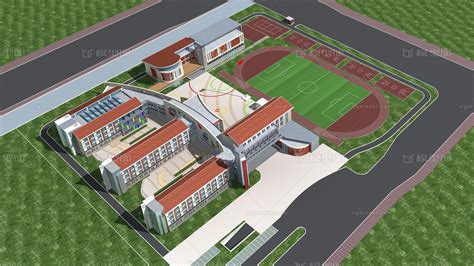 校园教学楼建模效果图|三维|建筑/空间|qiu球0 - 原创作品 - 站酷 (ZCOOL)