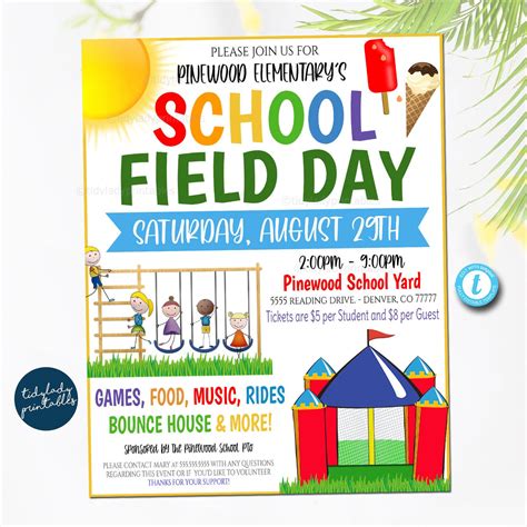 Editable School Field Day Flyer | TidyLady Printables