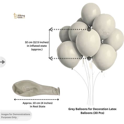 30-Piece Grey Birthday Balloon Decoration | 10cm Pack