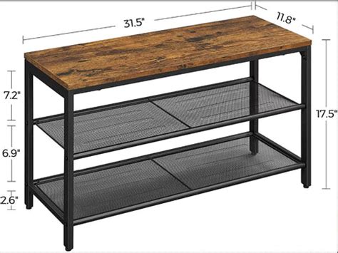 Benches: Shoe Storage Organizer for Entryway Hall, Metal, Industrial ...