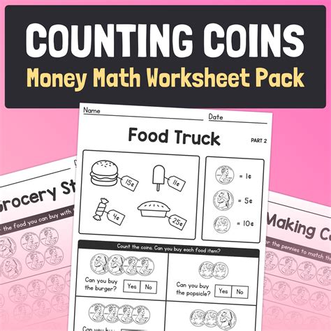 Money Math Worksheets 的图像结果