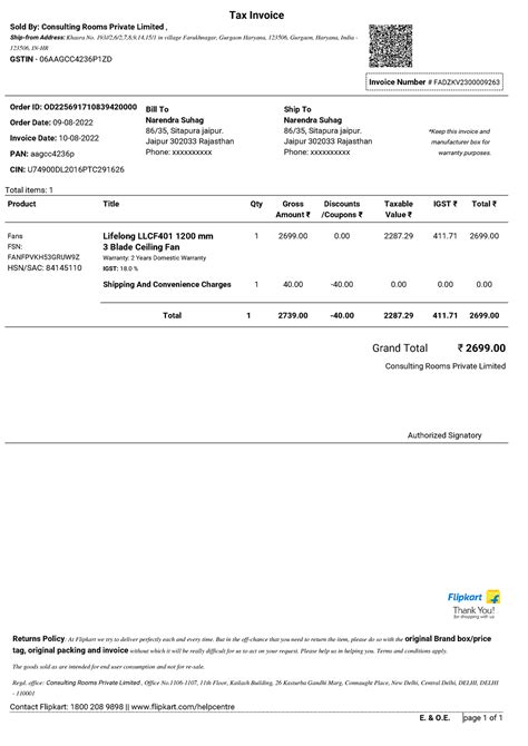 Pankha - Somthing new - E. & O. page 1 of 1 *Keep this invoice and ...