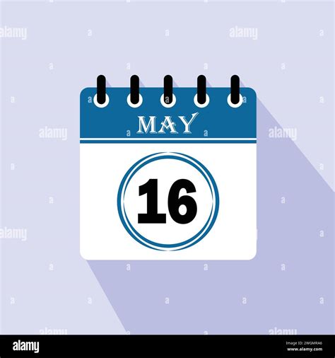 Icon calendar day - 16 May. 16th days of the month, vector illustration ...