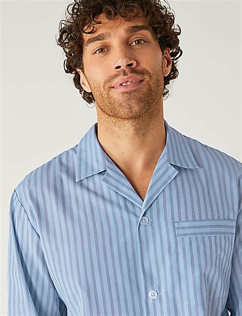 Buy Cotton Blend Bengal Stripe Pyjama Set at Marks & Spencer