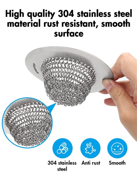 Kitchen Sink Strainer, Reversible Mesh Sink Drain Strainer with 304 ...