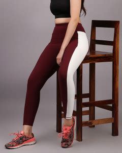HerAthletics Color Block Women Maroon Tights - Buy HerAthletics Color ...