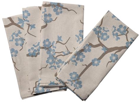 Buy Crabtree Collection Blue Blossom Floral Napkins Set of 4 Cloth ...