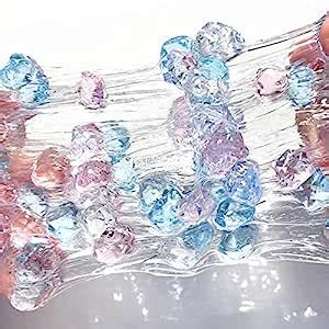 Buy TITATO Rainbow Crystal Clear Slime with Crystal Diamond Cubes Clay ...