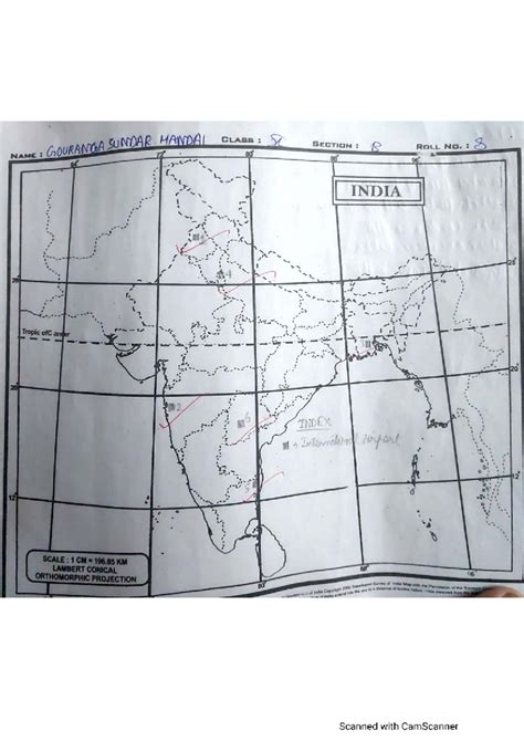 Map pointing class 10 - Maps of sst - RoLL NO. r P pYy 1 LIS . Scanned ...