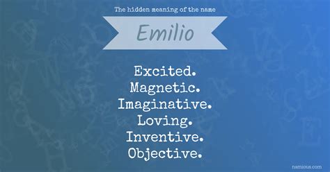 The hidden meaning of the name Emilio | Namious