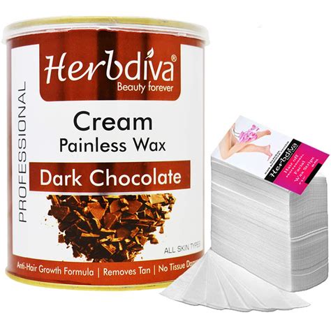 Herbdiva Dark Chocolate Painless Cream Hair Removal Wax 800gm with ...