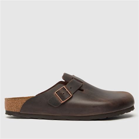 Mens Dark Brown BIRKENSTOCK Boston Clog Sandals | schuh