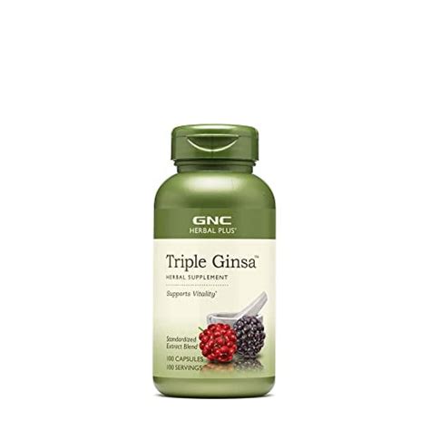 Buy GNC Herbal Plus Triple Ginsa, 100 Capsules, Supports Vitality ...