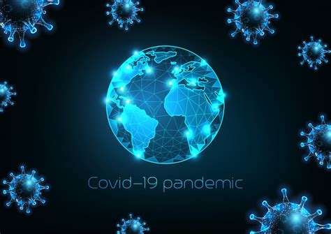 Futuristic coronavirus covid-19 pandemic concept around earth globe web ...