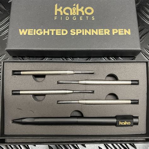 BLACK Weighted Spinner Pen with 4 refills — Kaiko Fidgets Australia Pty Ltd