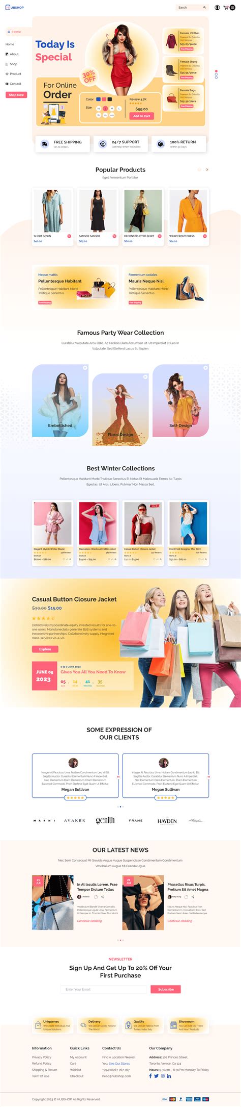 E-Commerce Website Templates on Behance