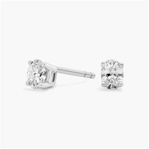 Lab Grown Diamond Oval Cut Stud Earrings in 14k White Gold (1/4 ct. tw.)