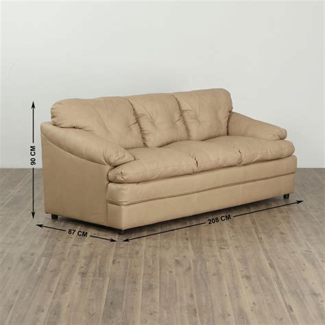 Buy New Napster Half Leather 3-Seater Sofa - Beige from Home Centre at ...