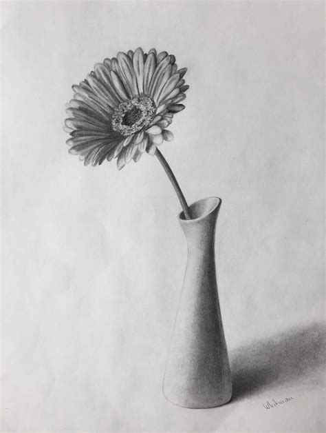 Easy To Draw Flowers In A Vase