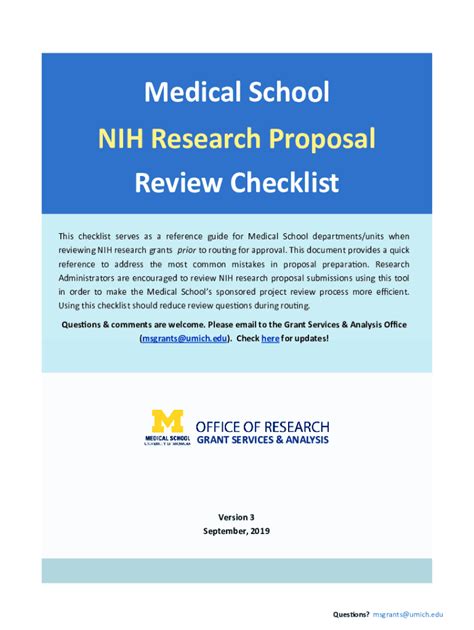 Fillable Online research medicine umich NIH Research Proposal Review ...