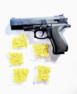 CUBEx Kids' Shooting Toy - Black Mouser Gun with Shining Body and 12 ...