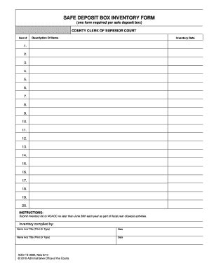 Safe Deposit Box Inventory Form 2020-2025 - Fill and Sign Printable ...