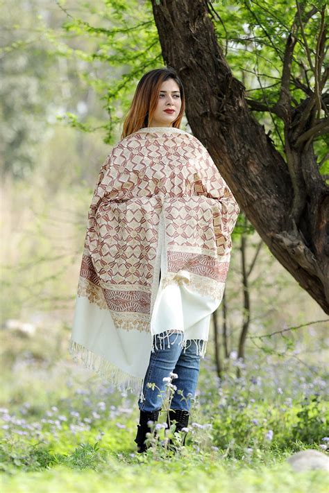 Mesmerizing ivory white colour stole with graceful border pattern