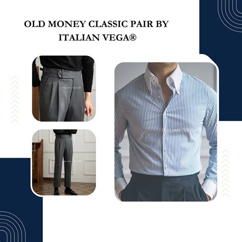 Old Money Classic Stripe Shirt with Grey Herringbone Signature Buttone ...