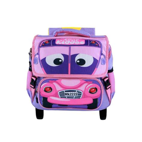 Smily Kiddos Bus Theme School Bag for Kids - Pink – The Mom Store