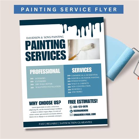 Editable Painting Service Flyer, Home Painting Flyer, Painting Business Flyer, Painting Company ...