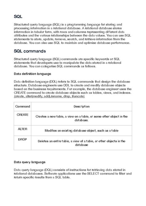 Dbms1 - Lab work - SQL Structured query language (SQL) is a programming ...