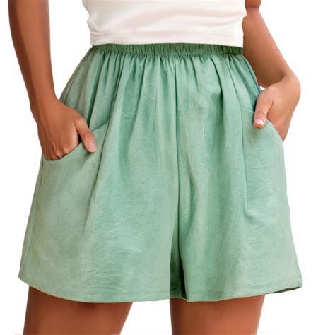 Biziza Green Running Shorts for Women Workout 2025 Solid Color High ...