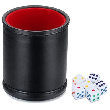 Delta-shop Felt Lined Professional Dice Cup - with 6 Dice Quiet for ...
