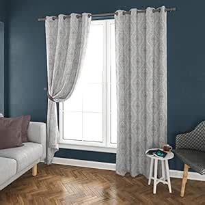 Buy @home by Nilkamal Grace Jacquard Door Curtains|Damask patterned ...