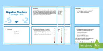 UKS2 Negative Numbers Challenge Cards (teacher made)