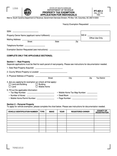 2016 Form SC PT-401-I - Blank Fillable Template | Fill Out, Print ...