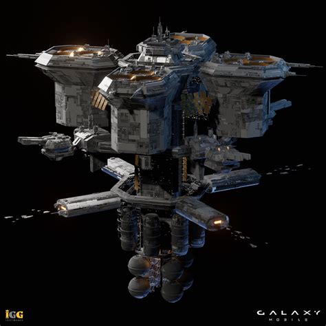 ArtStation - Galaxy Mobile - defense base | Space ship concept art ...