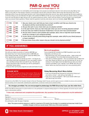 Fillable Online PDF PAR-Q & YOU (A Questionnaire for People Aged 15 to ...