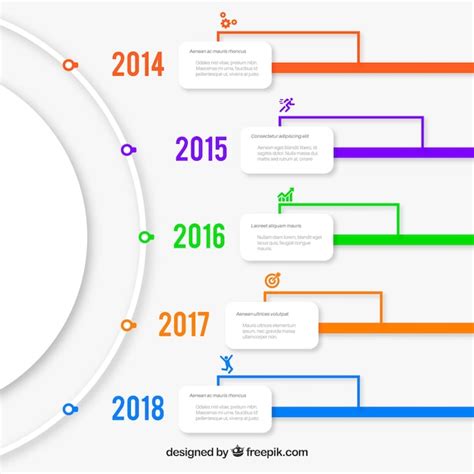 Colorful business timeline with flat design | Free Vector