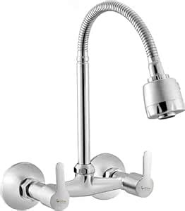 Tapglow Fusion Sink Mixer Flex Silver Kitchen Mixer Faucet (Wall ...