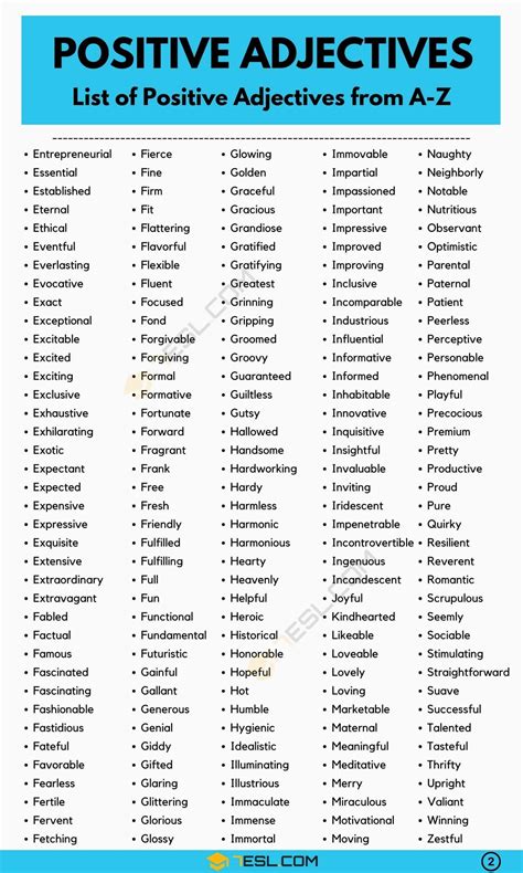 600 Positive Adjectives That Will Brighten Your Day!