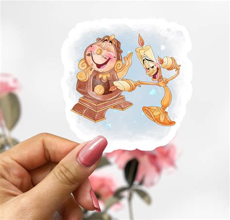 Cogsworth and Lumiere Sticker, Beauty & the Beast Sticker, Candlestick ...