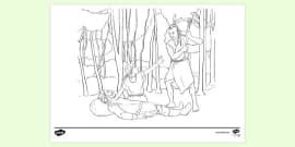 Pocahontas Saving John Smith Colouring Sheet – For Kids