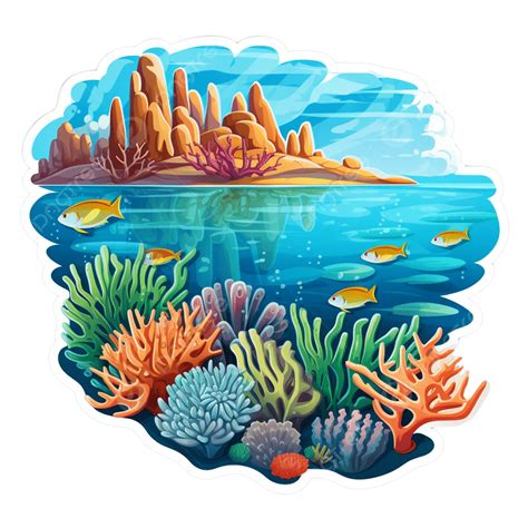 Beautiful Great Barrier Reef Australia Sticker, Sticker Clipart ...