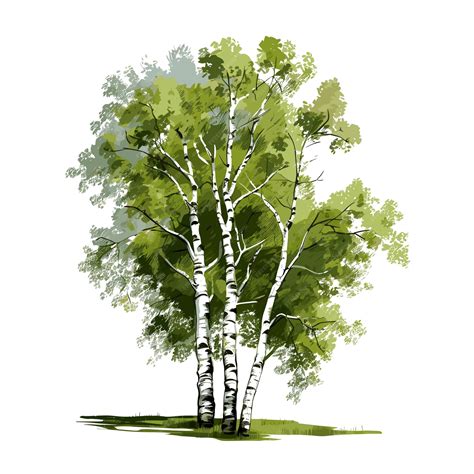 Premium Vector | Hand drawn flat color birch tree illustration