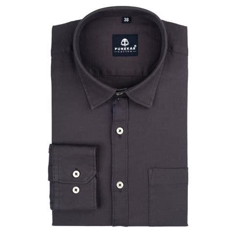 Carbon Color Cotton Linen Shirt For Men – Punekar Cotton