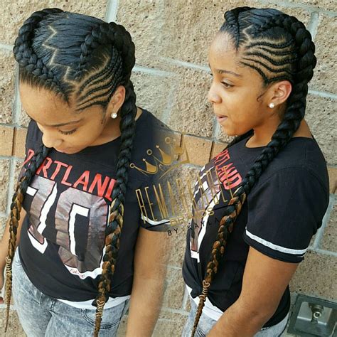 Two Braids On Each Side Natural Hair